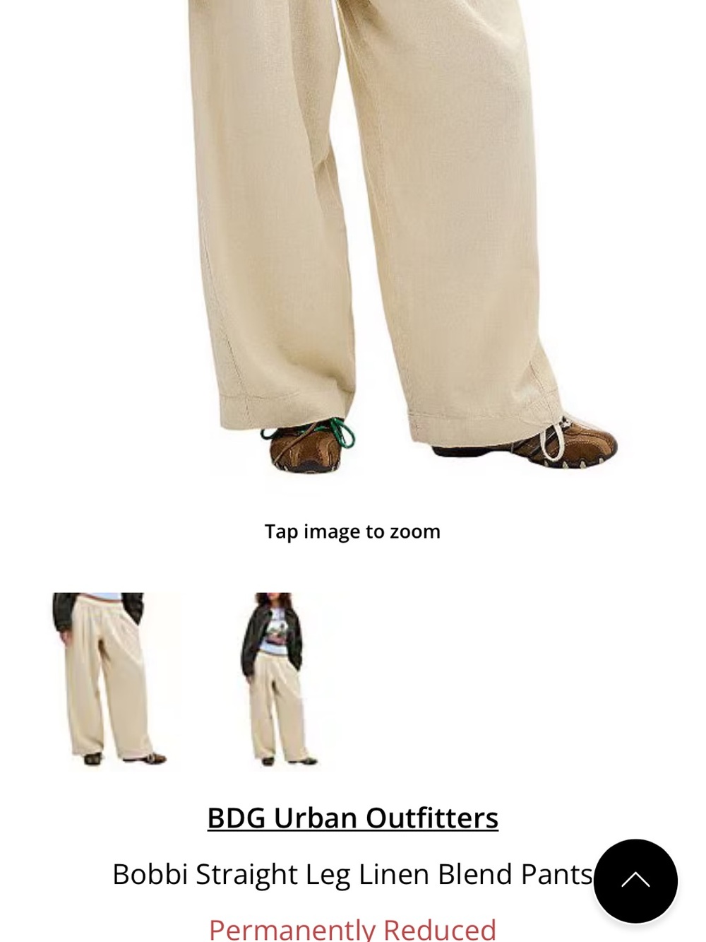 BDG Beige Wide-Leg Linen-Blend Pants